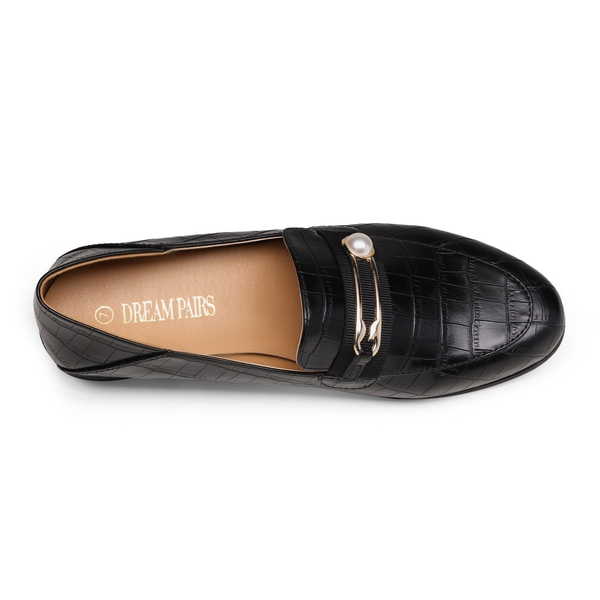Comfortable Casual Round Toe Loafers - BLACK STONE PU - 3